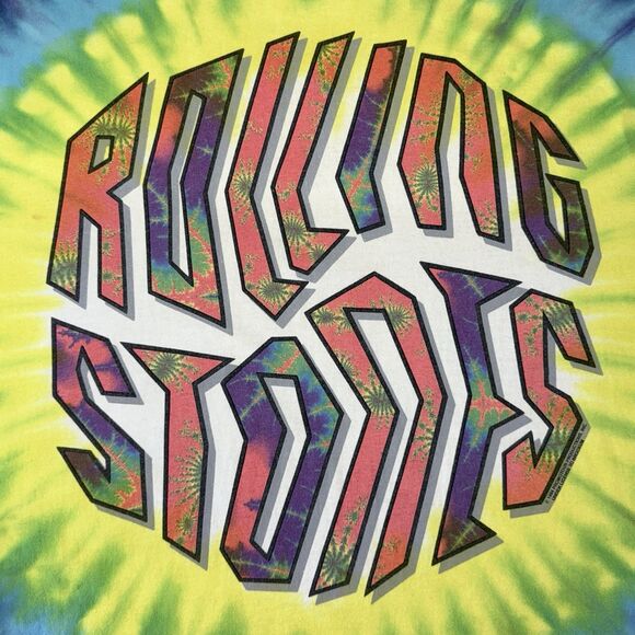 Vintage Rolling Stones Shirt Mens XL Tie Dye 90s Fractal 1994 Tour Concert Tee - Picture 4 of 12